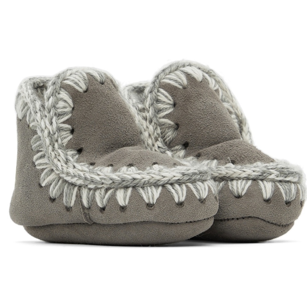 MOU Grey Suede Baby Pre-Walkers